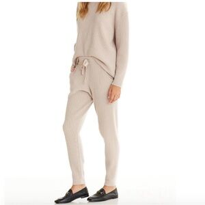 NakedCashmere Soft Beige Ribbed Joggers